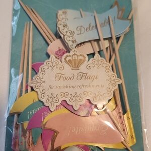Elegant Food Flags for Parties - Multicolor Set Of 2